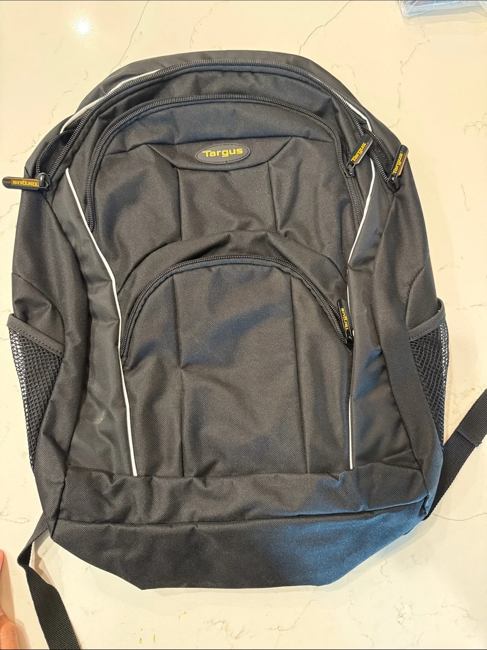 Targus Black Backpack with White Piping